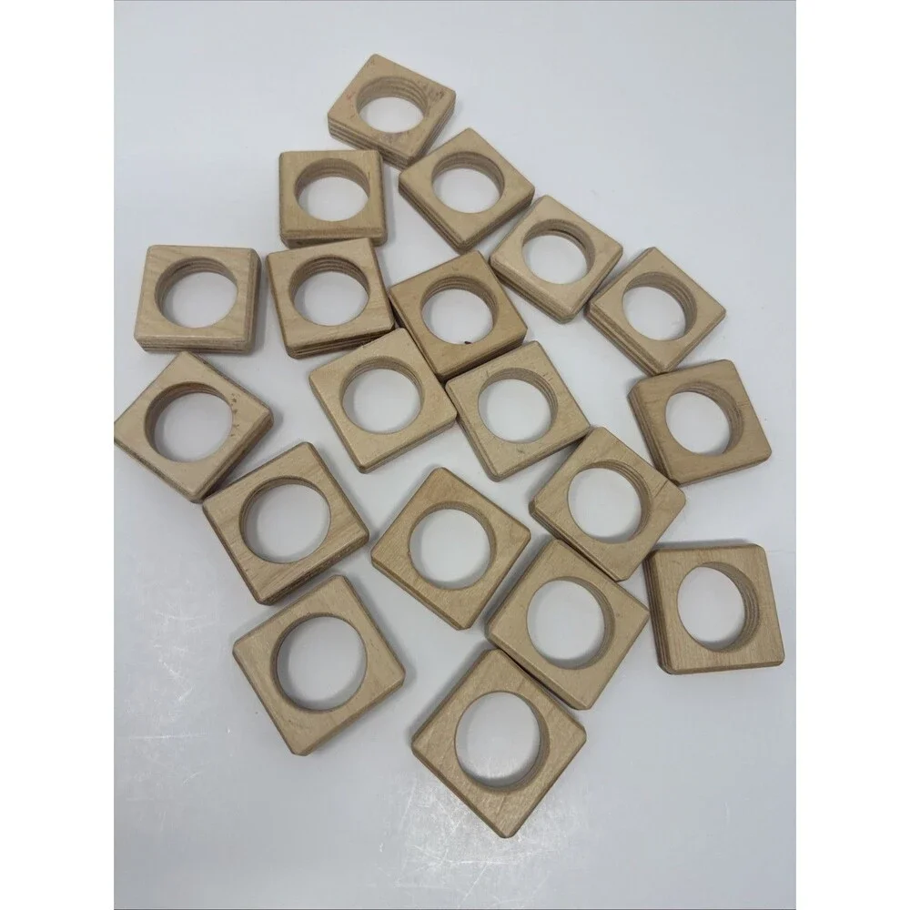 Hape Quadrilla Marble Run Replacement Pieces: 19 Natural Wood Risers